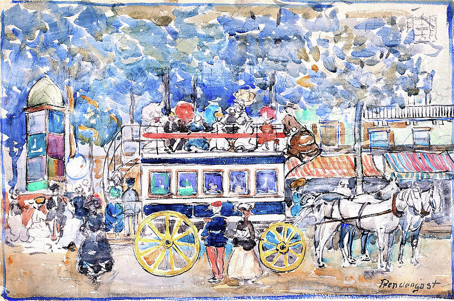 The Paris Omnibus - Digital Remastered Edition Painting by Maurice Brazil Prendergast