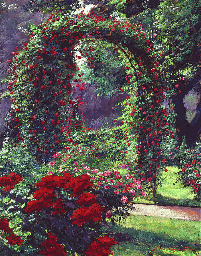 The Paris Rose Garden Romance Painting by David Lloyd Glover