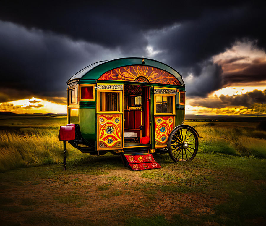 The Parked Caravan Digital Art by Steve Taylor