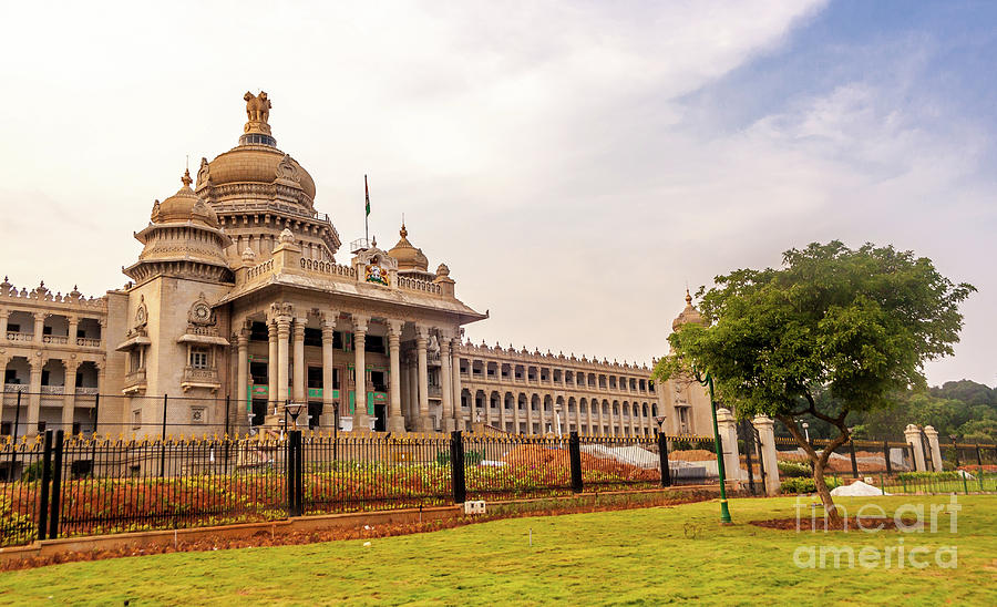The Parliament Of Indian State Karnataka - Vidhana Soudha Photograph By 