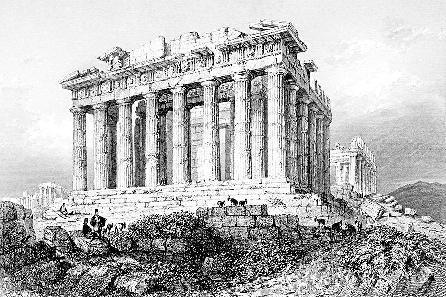 The Parthenon at Athens in 1847 Photograph by Munir Alawi