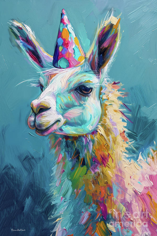 The Party Llama Painting by Tina LeCour