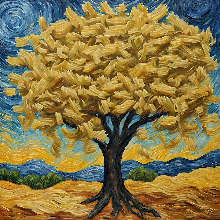 Vincent Van Gogh Digital Art - The Pasta Tree of van Gogh No3 by Febraio Design