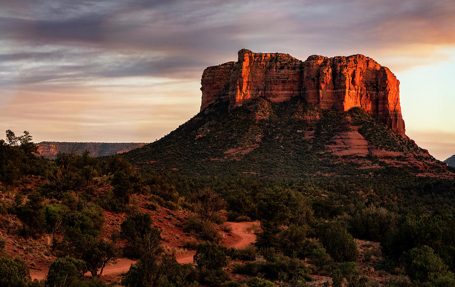 Sunset Photograph - The Path to Courthouse Butte  by Saija Lehtonen