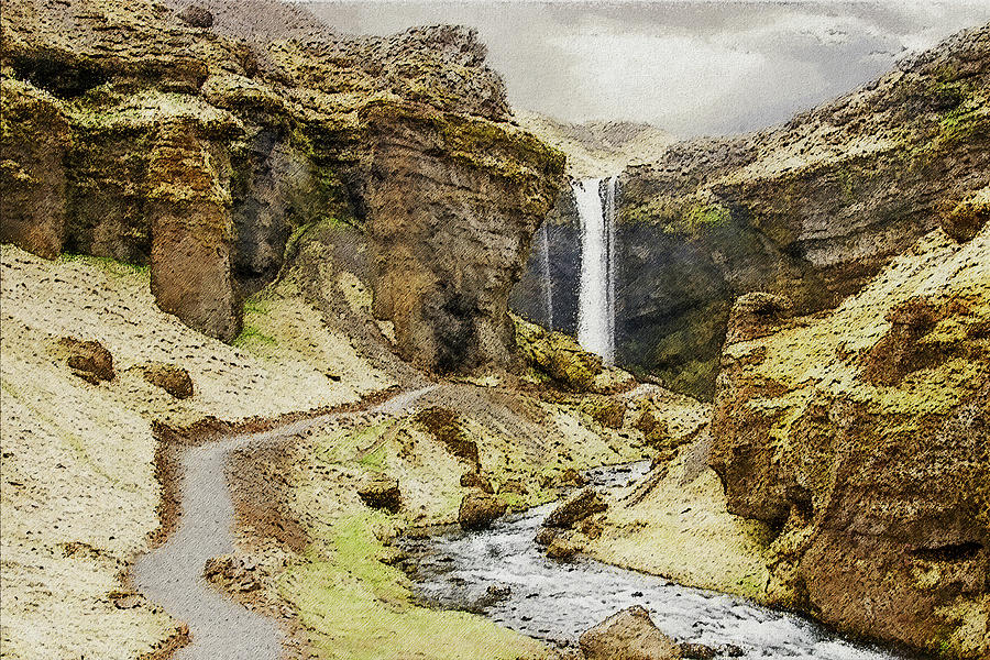 The Path to the Waterfall Digital Art by Frans Blok