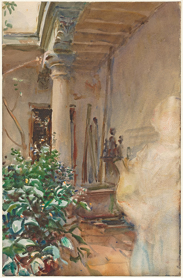 The Patio Drawing by John Singer Sargent