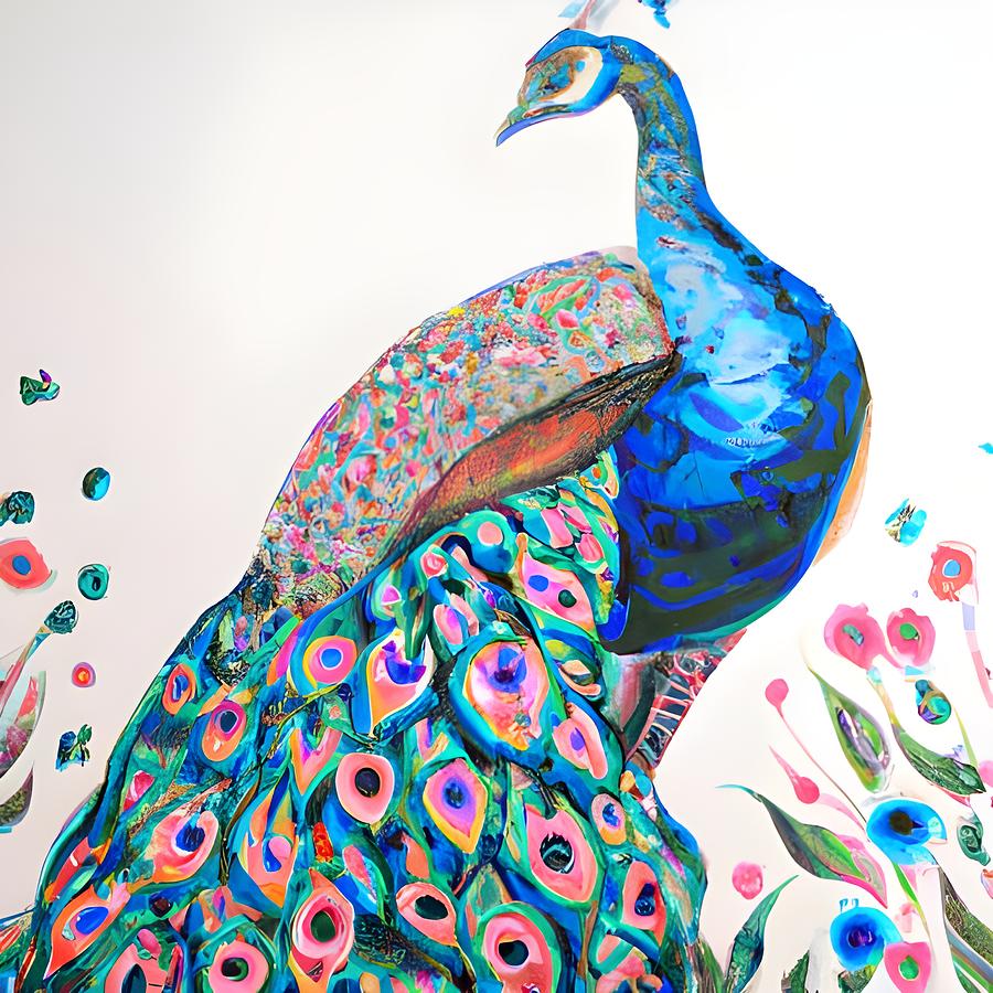 The Peacock Digital Art by Paul Lamar - Pixels