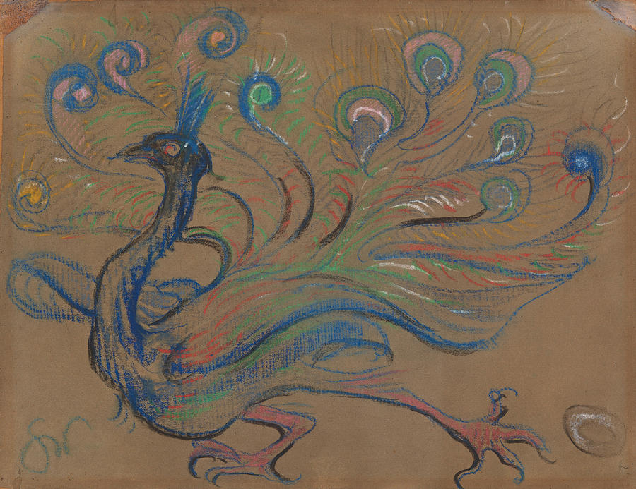 The Peacock Painting By Stanis Aw Wyspia Ski | Fine Art America