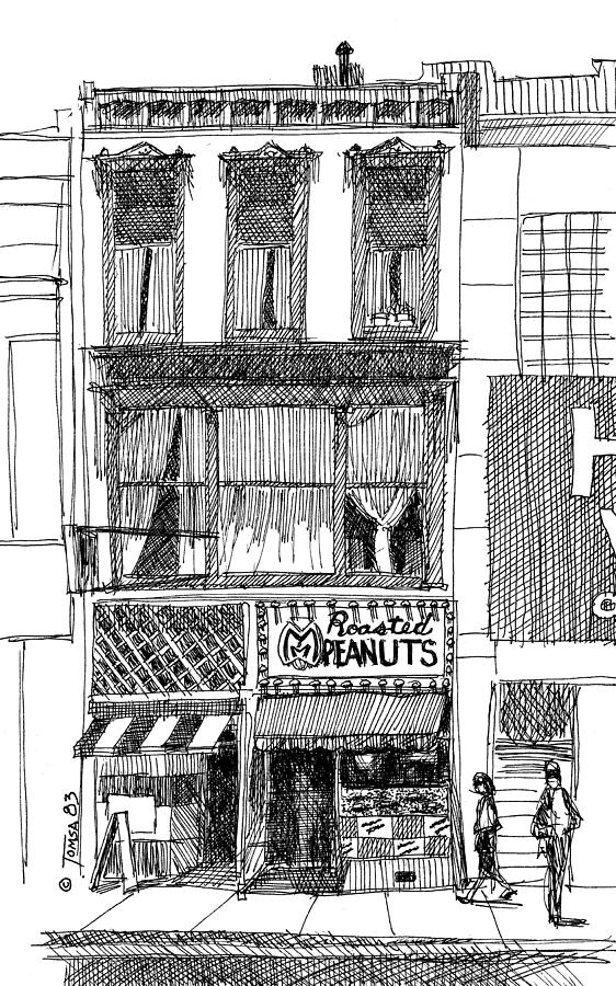 The Peanut Shop Drawing by Bill Tomsa