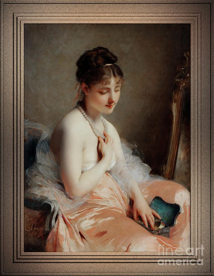 The Pearl-Necklace by Charles Chaplin Remastered Xzendor7 Classical Fine Art Reproductions Painting by Xzendor7
