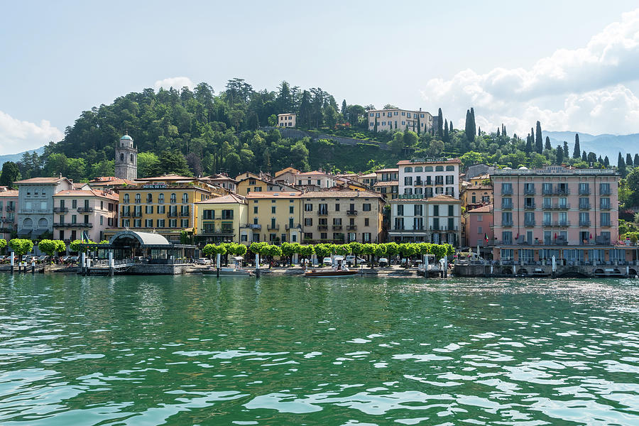 Waterfront Photograph - The Pearl of Lake Como - Bellagio Ritzy Waterfront Villas and Hotels by Georgia Mizuleva