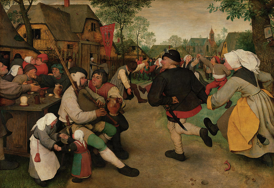 Peacock Painting - The Peasant Dance, 1567 by Pieter Bruegel the Elder