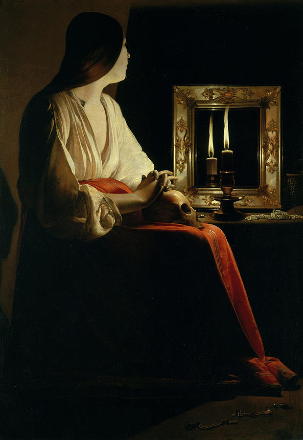 Georges De La Tour Painting - The Penitent Magdalen, circa 1640 by Georges de La Tour