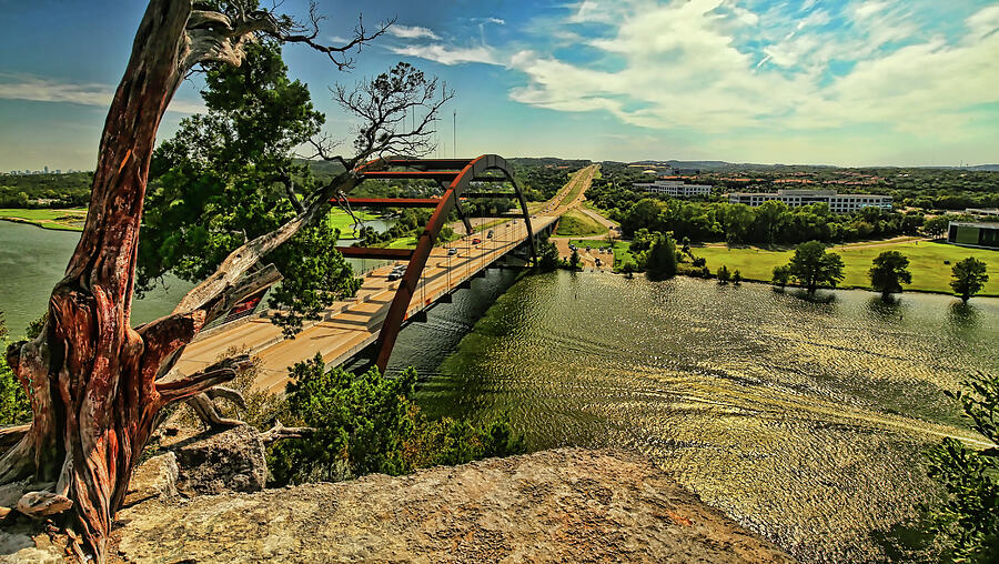 The Pennybacker Bridge Photograph by Judy Vincent
