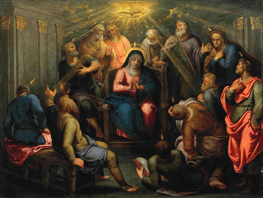 The Pentecost  Painting by Otto van Veen