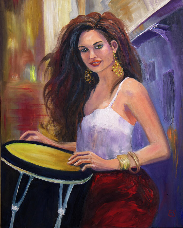 The Percussionist Painting by Evelyn Snyder