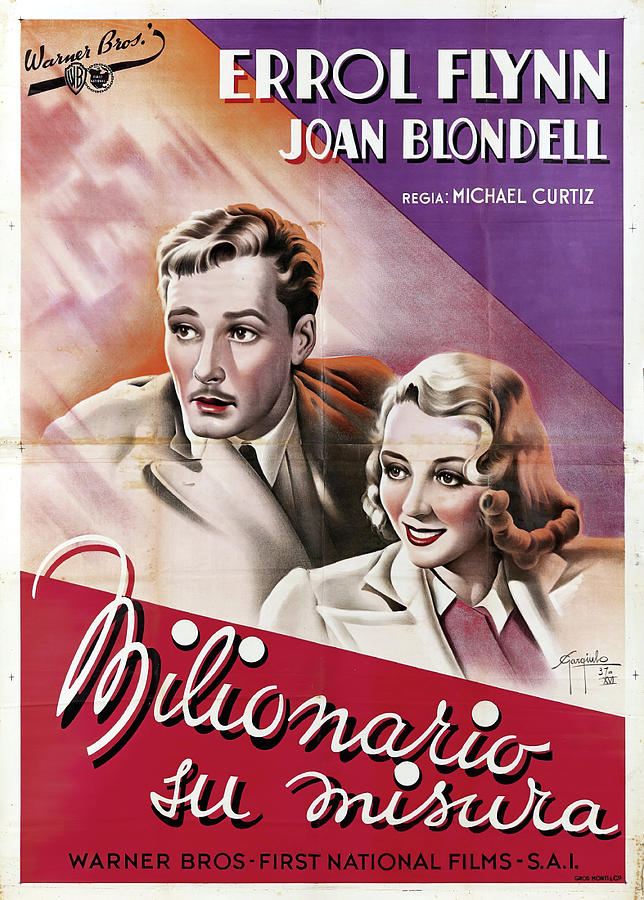 Errol Flynn Mixed Media - The Perfect Specimen,  movie poster,1937 - art by Sergio Gargiulo by Movie World Posters