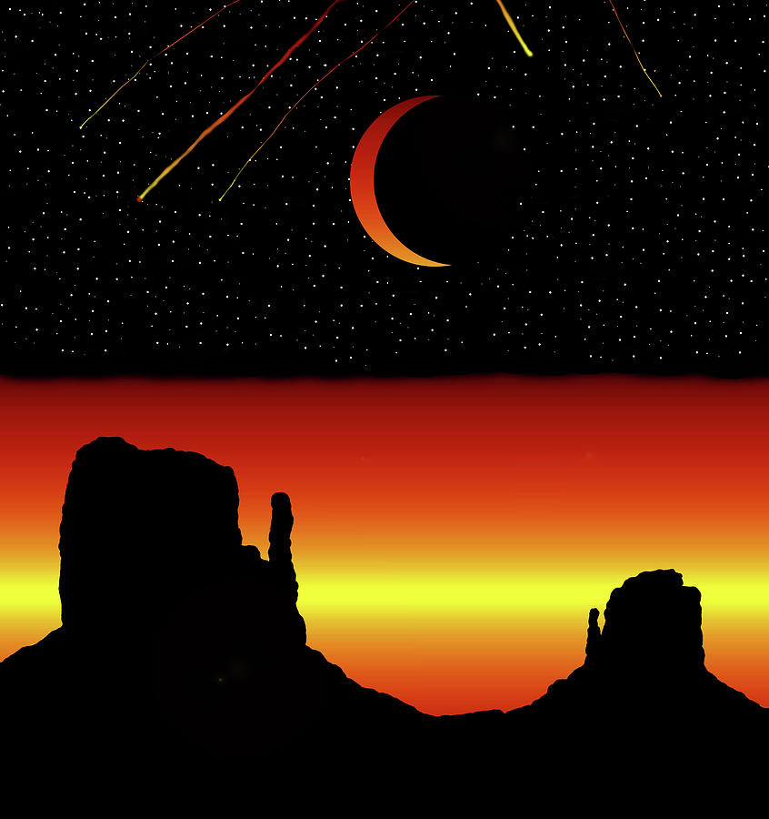 The Perseids at Monument Valley Mixed Media by David Lee Thompson