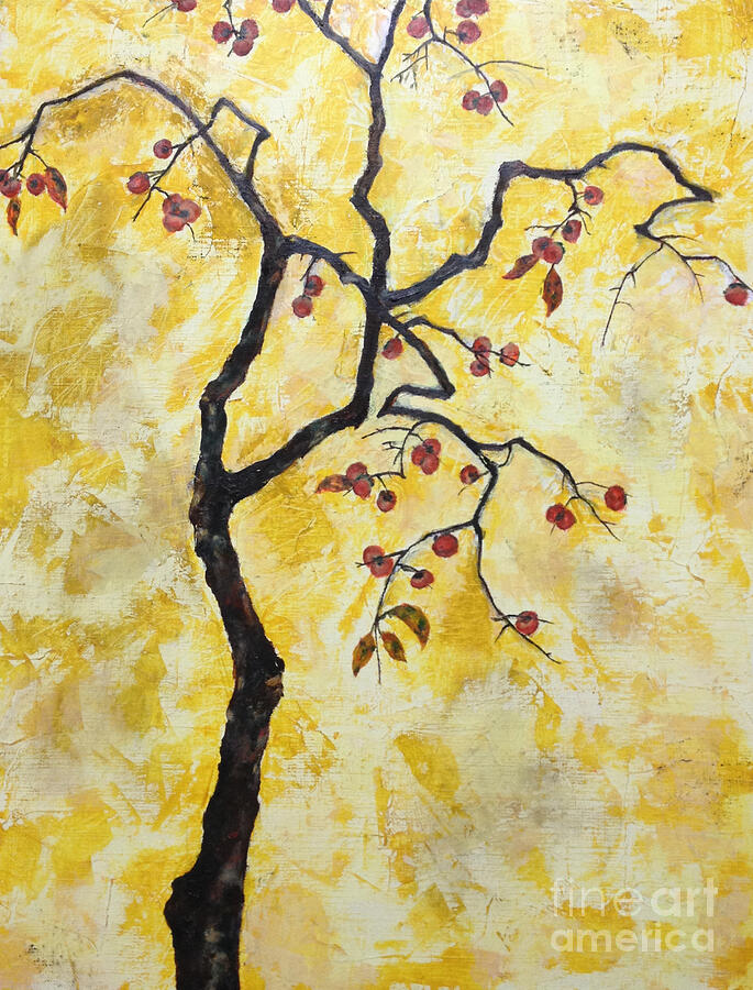 Sakai Hoitsu Painting - The Persimmon Tree and time reflected in new light by Sawako Utsumi Sakai Hoitsu Painting - The Persimmon Tree and time reflected in new light by Sawako Utsumi