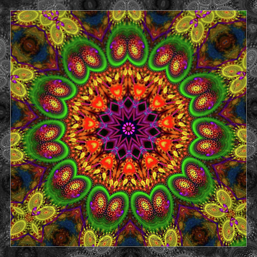 The Petal Throne Kaleidoscope Digital Art by Angela Hanley | Fine Art ...