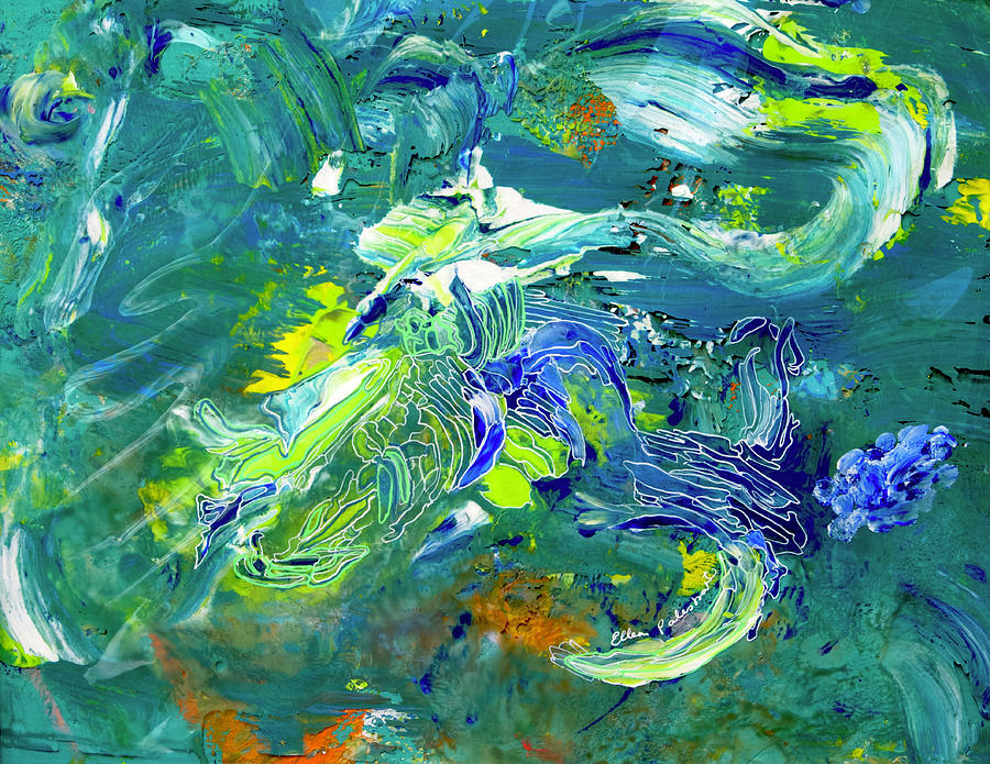 The Phantasea - The Wild Ocean of Comocean Painting by Ellen Palestrant