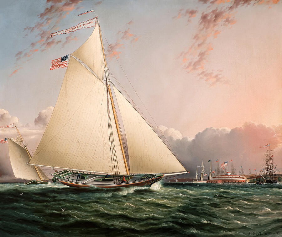 Vintage Painting - The Phillip R. Paulding in New York Harbor painting by James Edward Buttersworth by The Luxury Art Collection