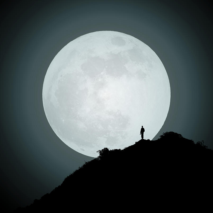 The Photographer And The Moon Digital Art By Western Exposure - Fine 