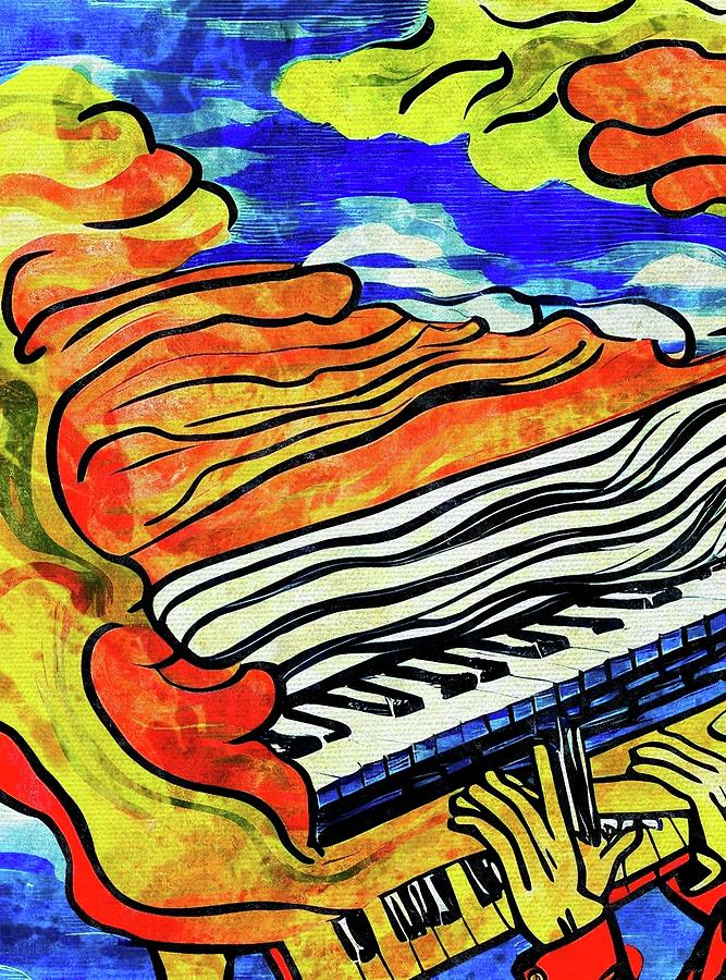 The Piano Man Digital Art by Ally White