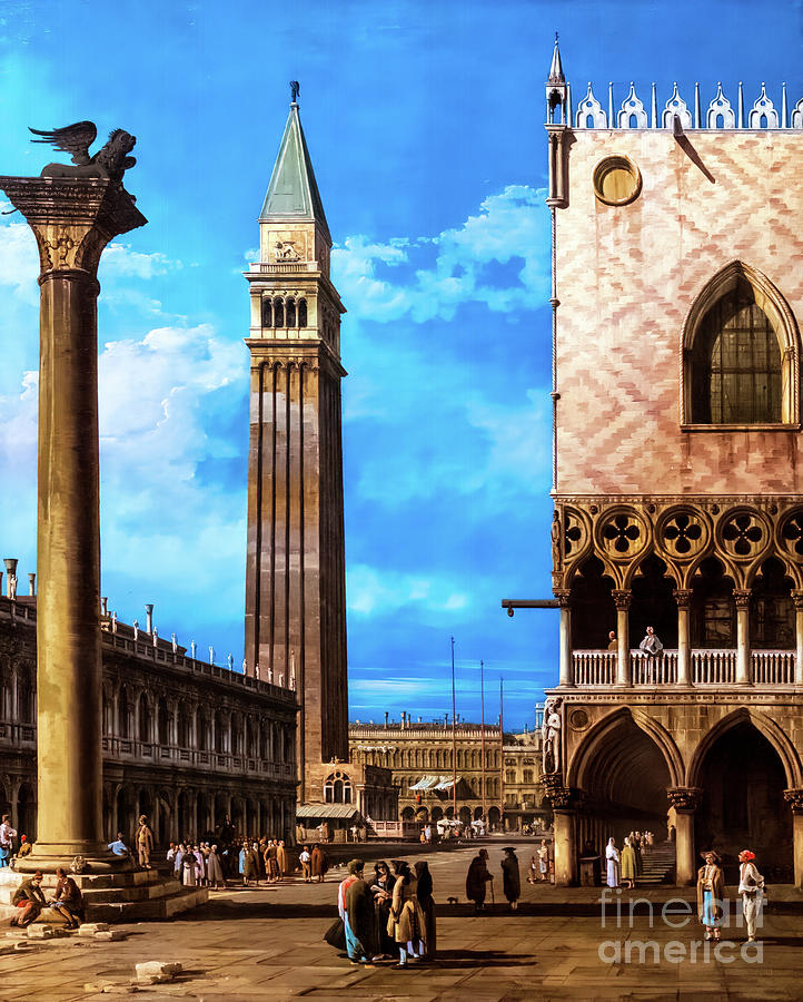 The Piazzetta, Venice by Bernardo Bellotto 1743 Painting by Bernardo Bellotto