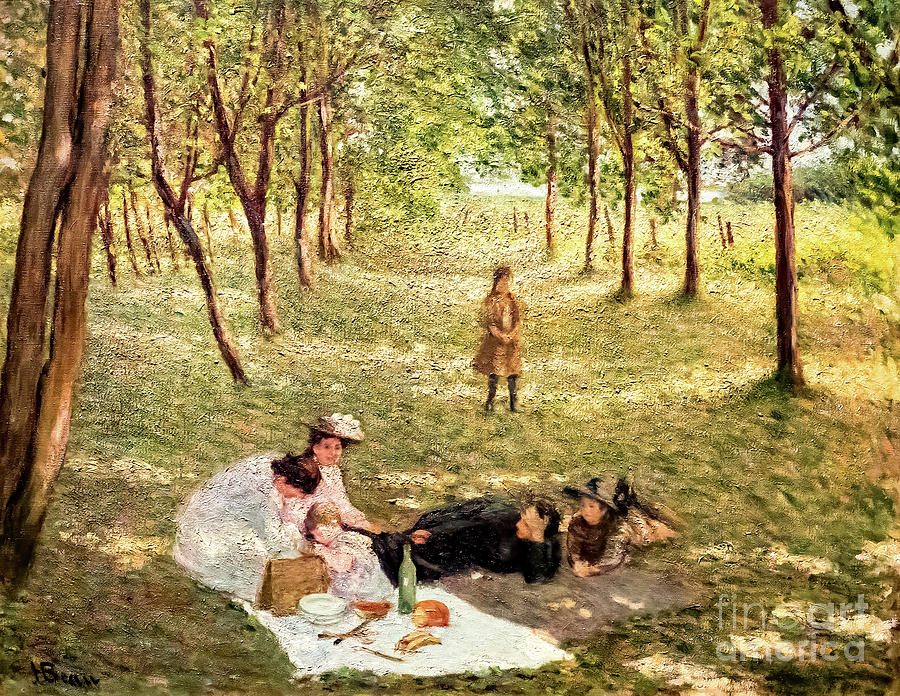 The Picnic by Henri Beau 1905 Painting by Henri Beau | Pixels