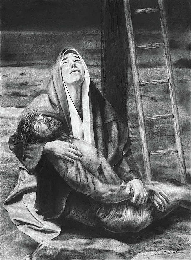 The Pieta Drawing by Eric Armusik | Fine Art America