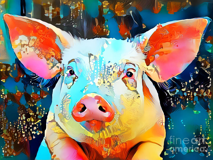 The Pig in Vibrant Colors 20210726 Photograph by Wingsdomain Art and Photography