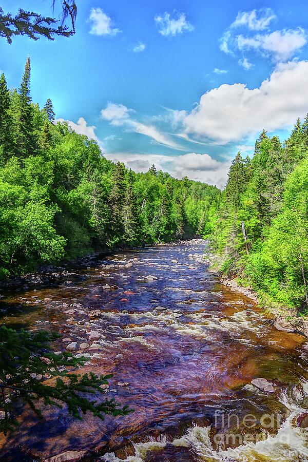 Nature Photograph - The Pigeon River on a Beautiful Blue Sky Day by Scott Mason Photography