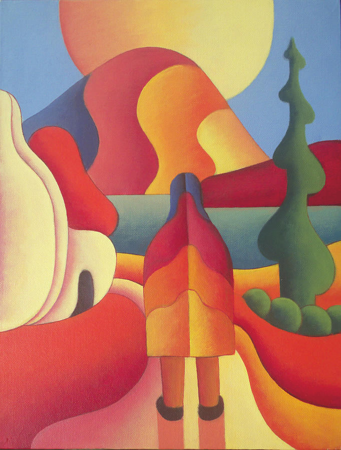 The Pilgrimage to the sacred mountain Painting by Alan Kenny