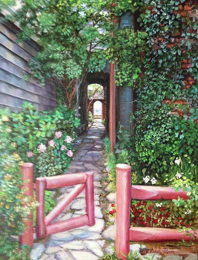 The Pink Gate Painting by Judy Rixom