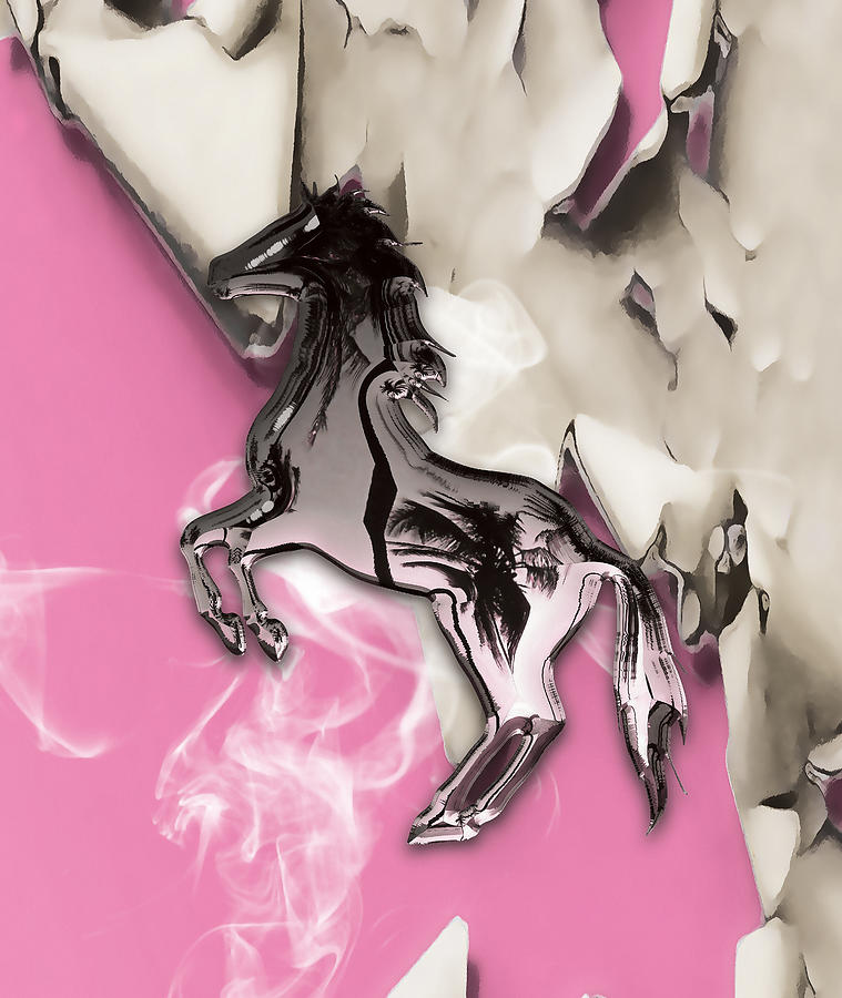 The Pink Horse Mixed Media