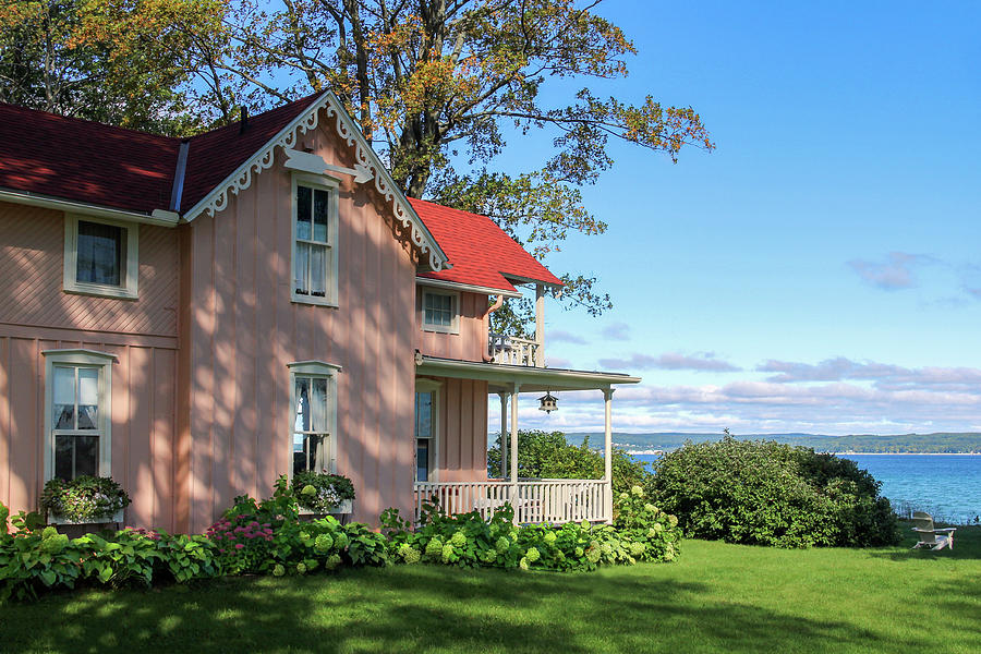 The Pink House by the Bay Photograph by Robert Carter