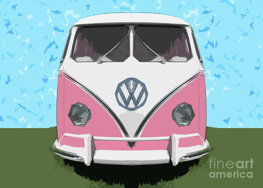 The Pink Love bus Digital Art by Sterling Gold