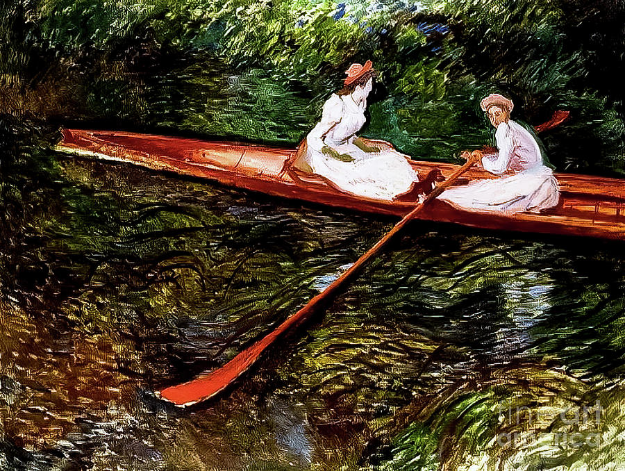 The Pink Skiff by Claude Monet 1890 Painting by Claude Monet