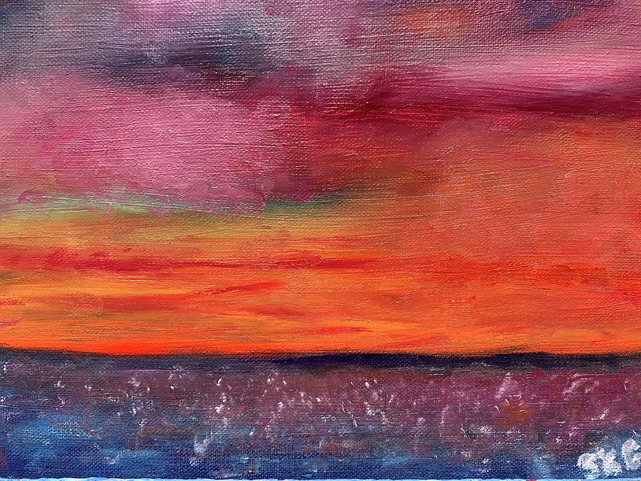 The Pink Sky Painting by Susan Grunin