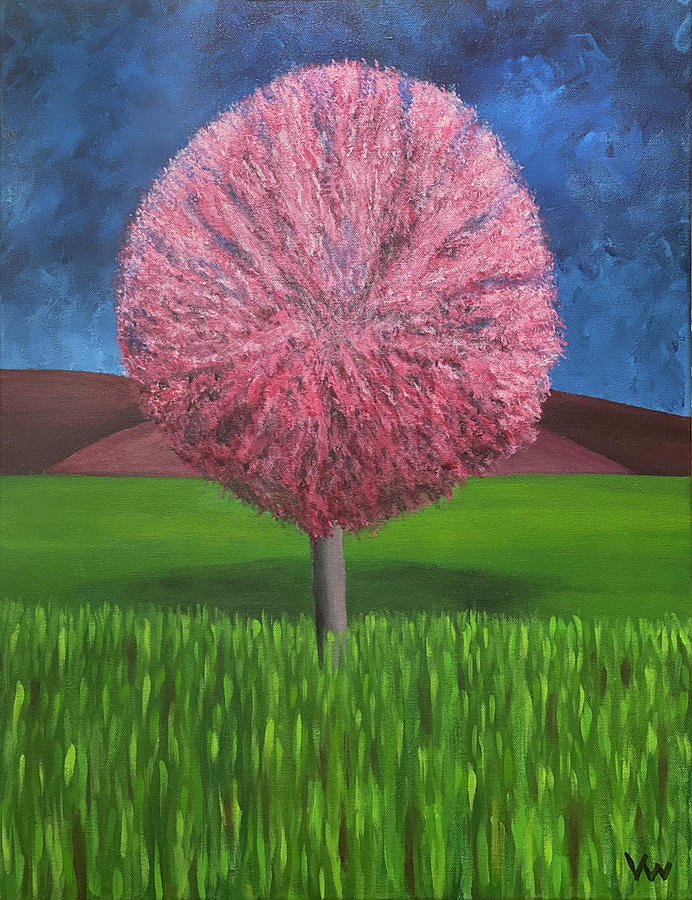 The Pink Tree of Perseverance Painting by Victoria R Wolf