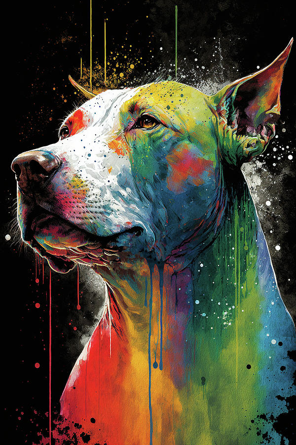 Colorful Pit Bull Art Jigsaw Puzzle