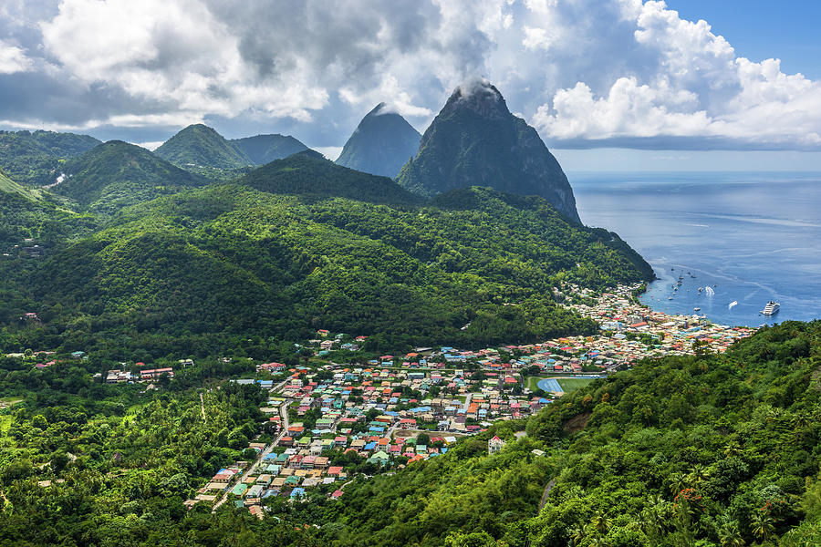 The Pitons and Soufriere Photograph by Stefan Mazzola