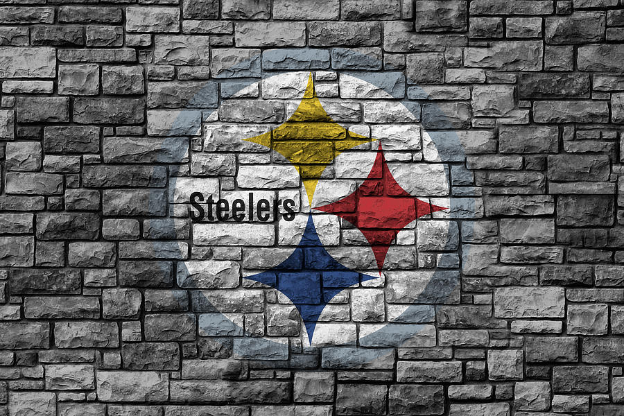 The Pittsburgh Steelers Concrete Wall 1d  Mixed Media by Brian Reaves