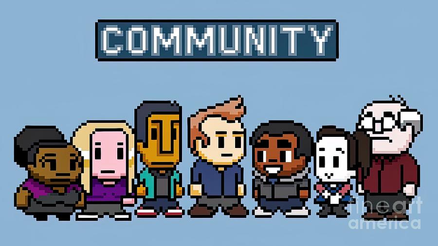 The Pixel Community Painting by Hall Logan | Pixels