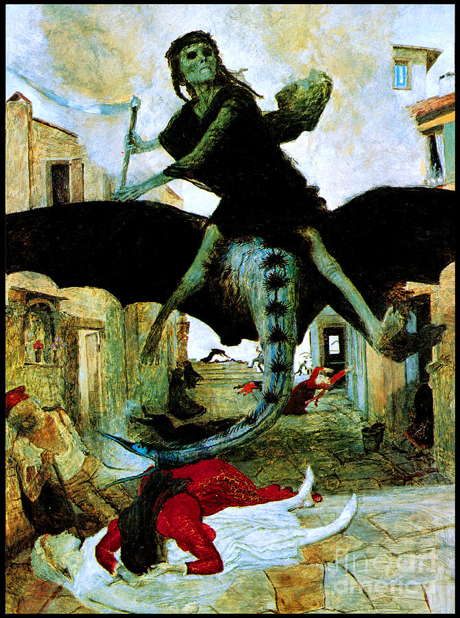 The Plague 1898 Painting by Arnold Bocklin