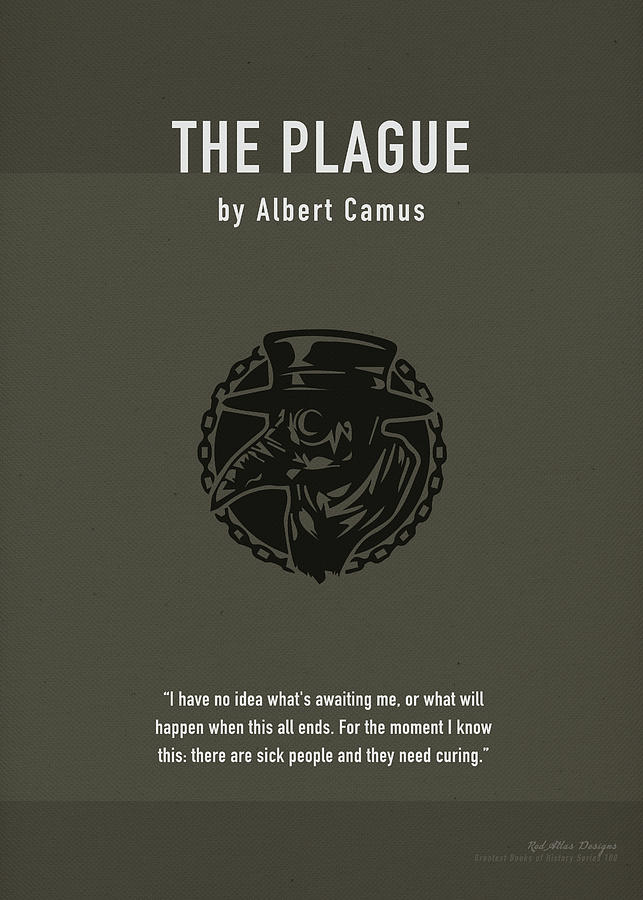Book Mixed Media - The Plague by Albert Camus Greatest Books Ever Art Print Series 180 by Design Turnpike