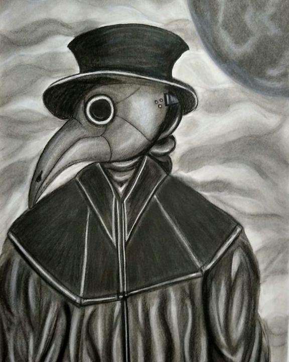 The Plague Doctor Drawing by Heather Murphy