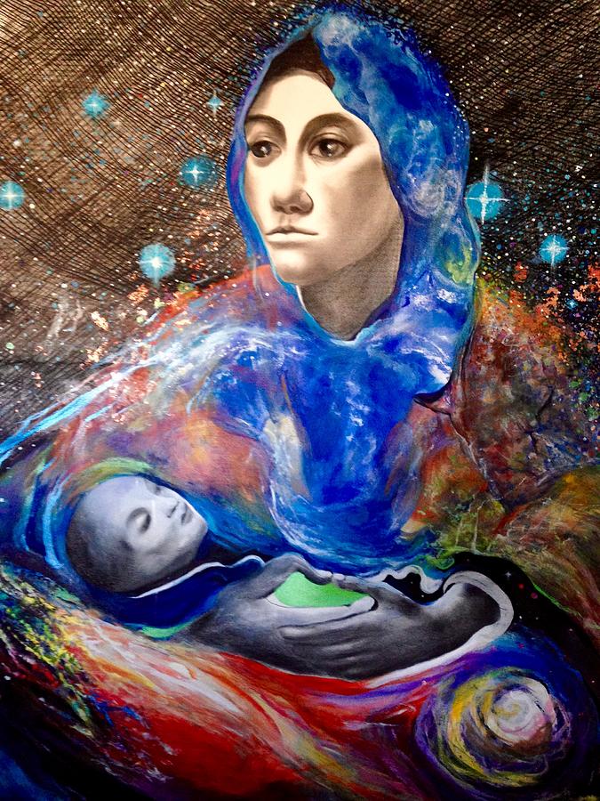 The Pleiades Adorn the Corpuscle-Come-Sizing Madonna Mixed Media by ...