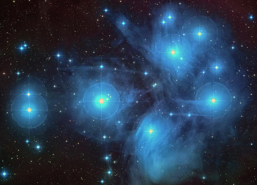 Interstellar Photograph - The Pleiades by Mango Art